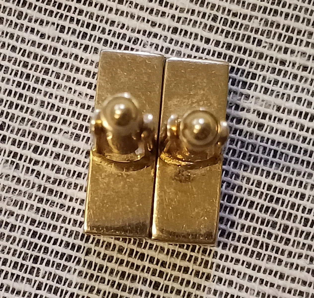 Hickok Gold Tone Cuff Links with Faux Stone Accents