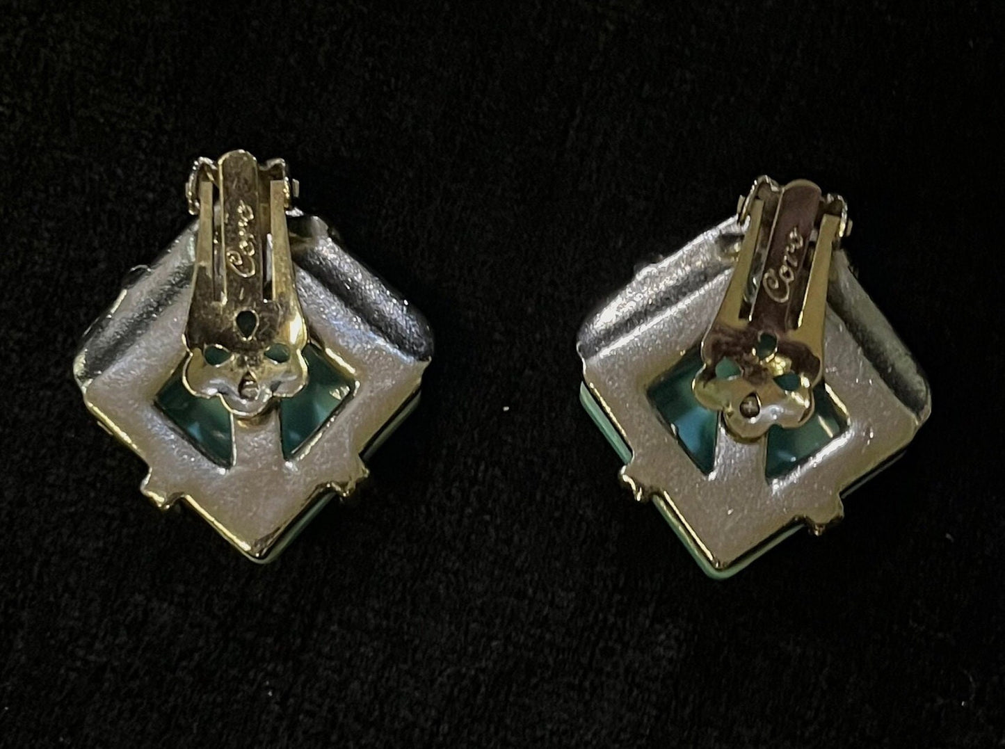 1970s Faux Turquoise Earrings - Vintage