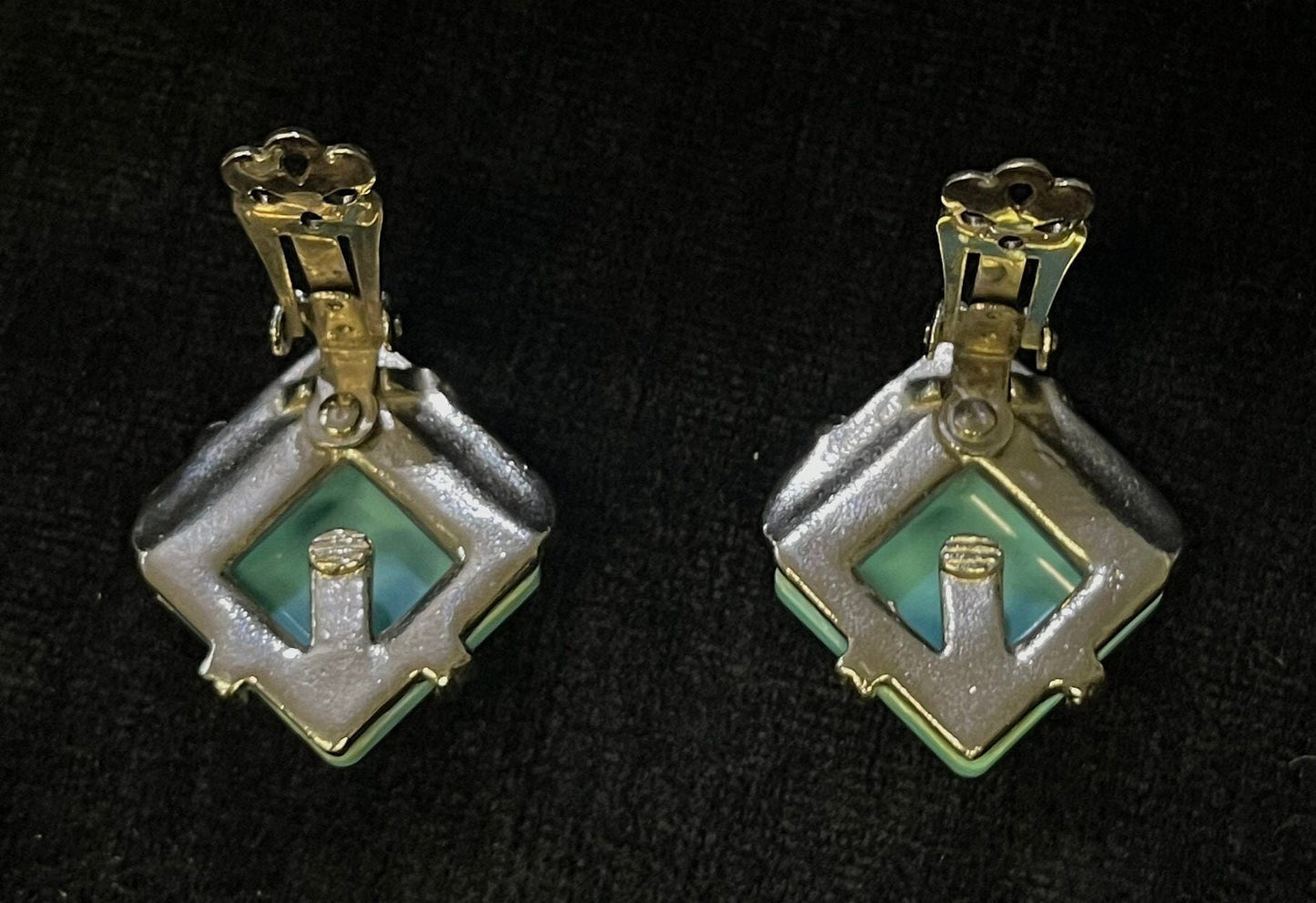 1970s Faux Turquoise Earrings - Vintage