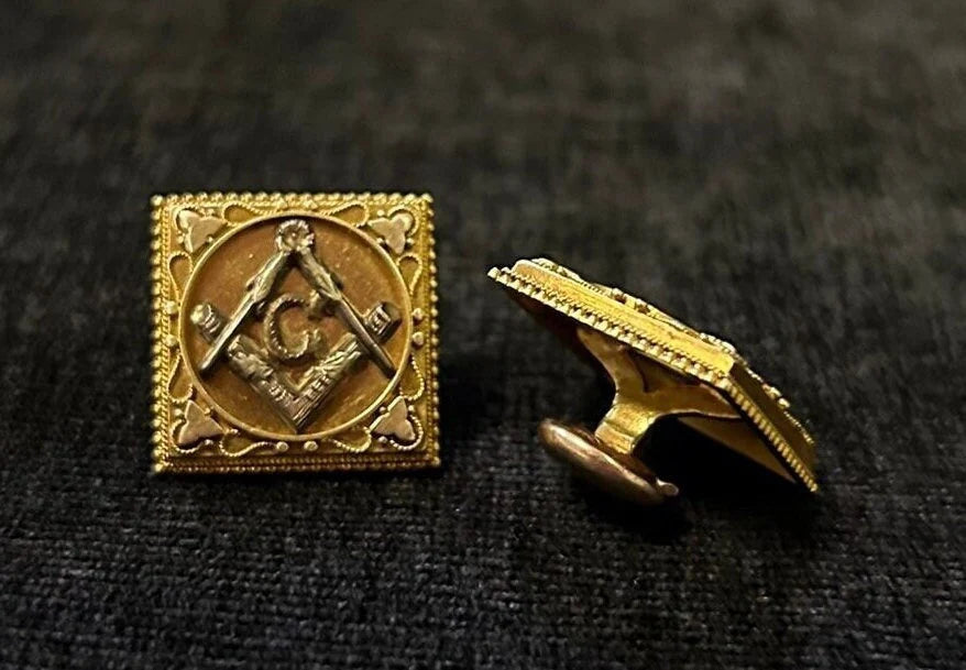 1950s Gold Free Mason Cuff Links