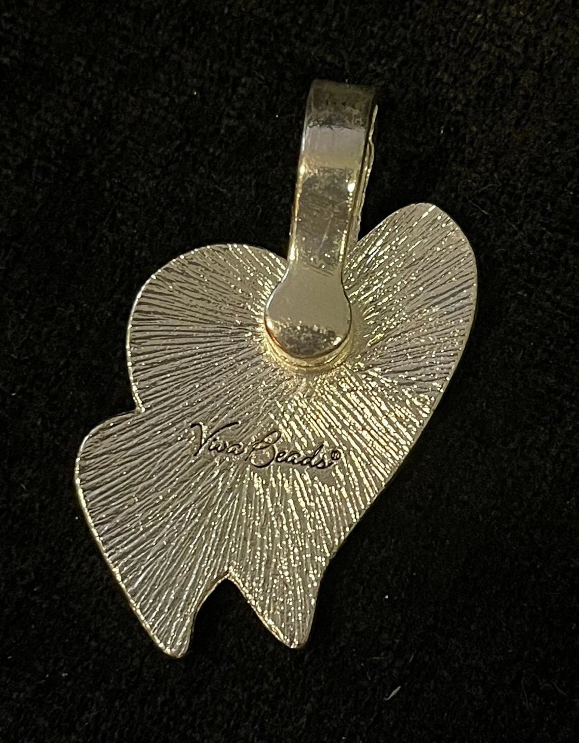 Viva Beads Jewelry - Polymer Clay Double Heart Pendant - Vintage
