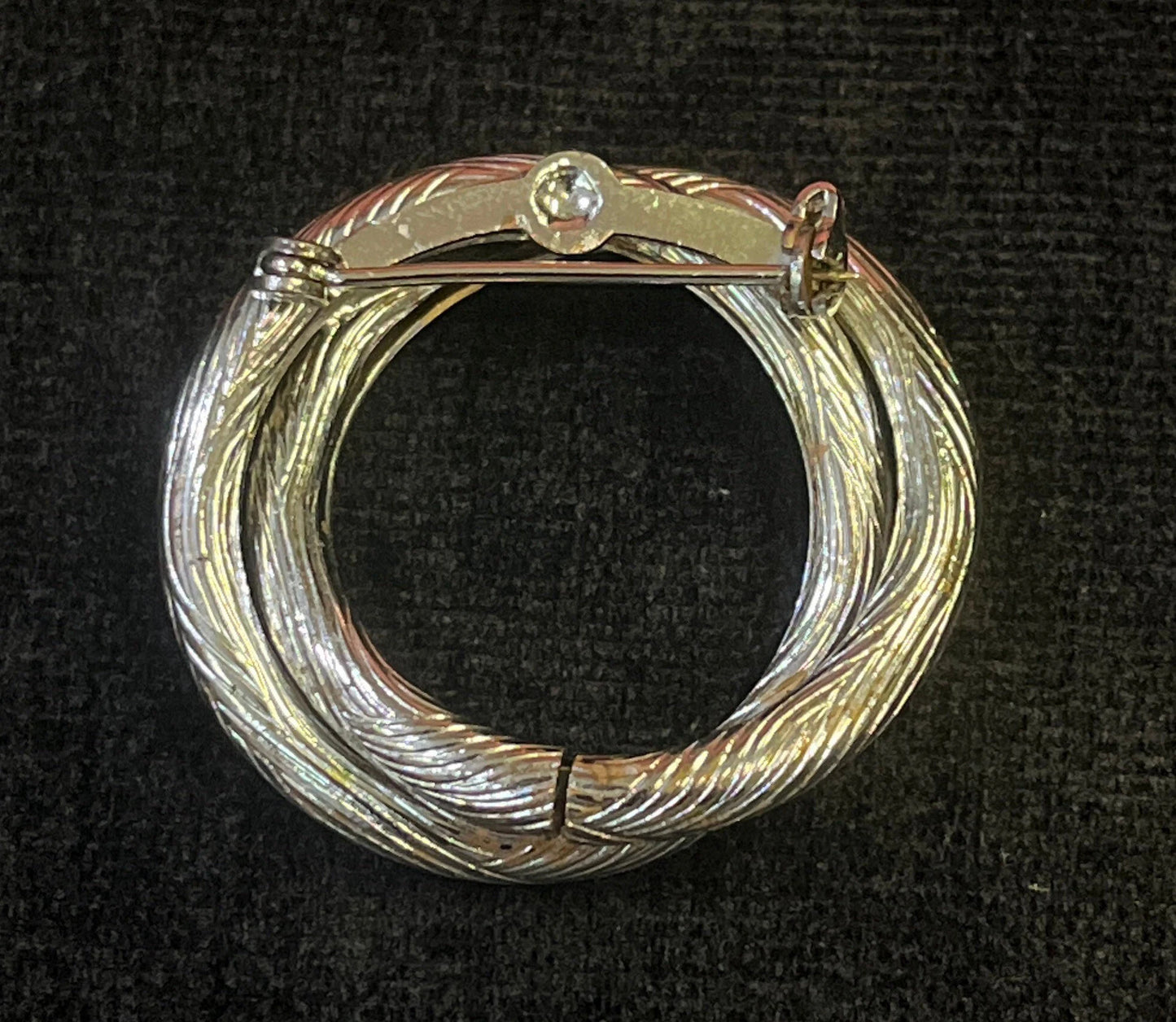 Silver Double Ringed Circle Brooch/Pin
