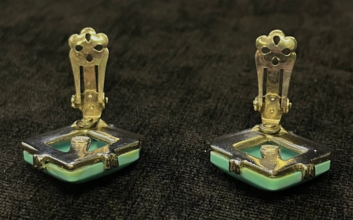 1970s Faux Turquoise Earrings - Vintage