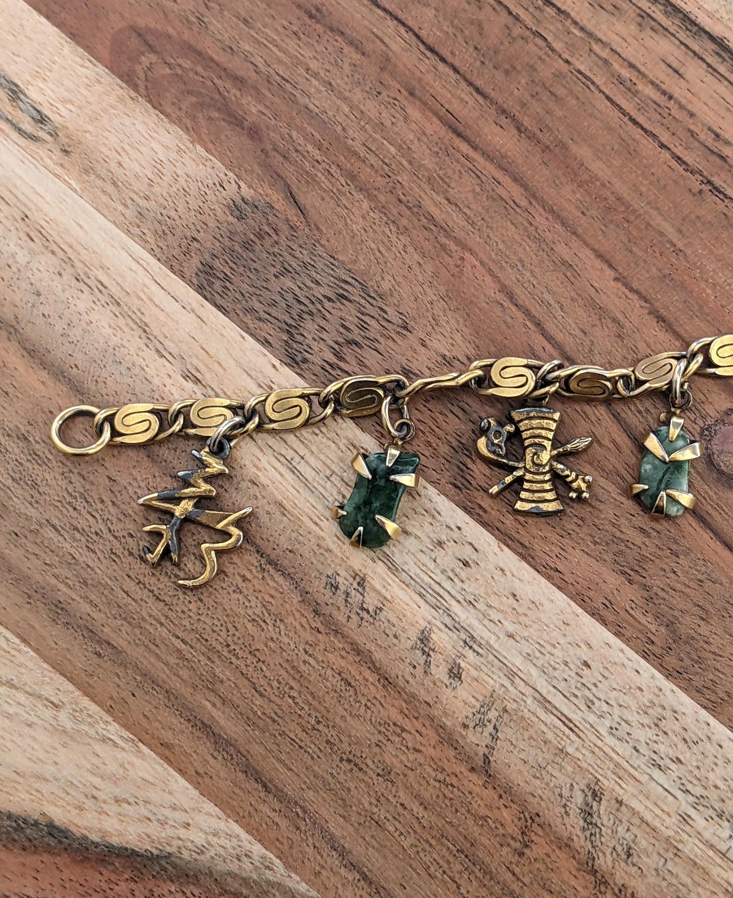 Coro Charm Bracelet with Jade