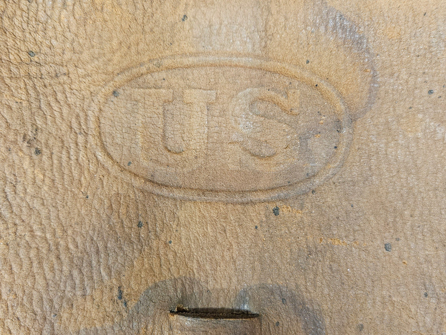 US Military Buffalo Leather Messenger/ Saddle Bag - Military Letter/Message Bag With Impressed US Logo on Front Flap - Rock Island Arenal