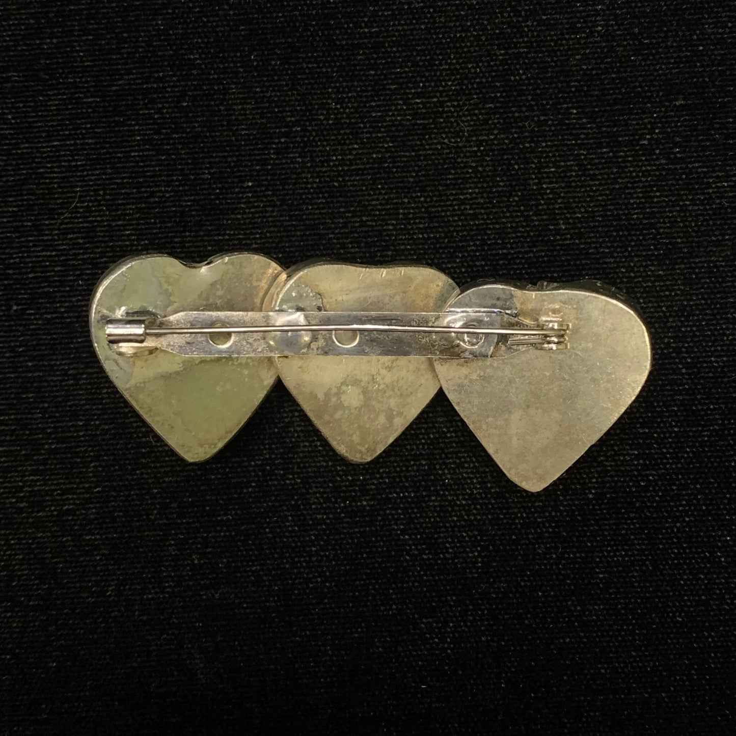 Multi-colored Murano Glass 3 Hearts Brooch Pin