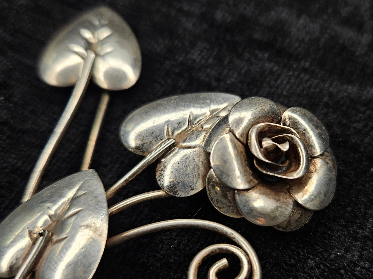 Lang Sterling Silver Floral Brooch - Flower Spray Pin
