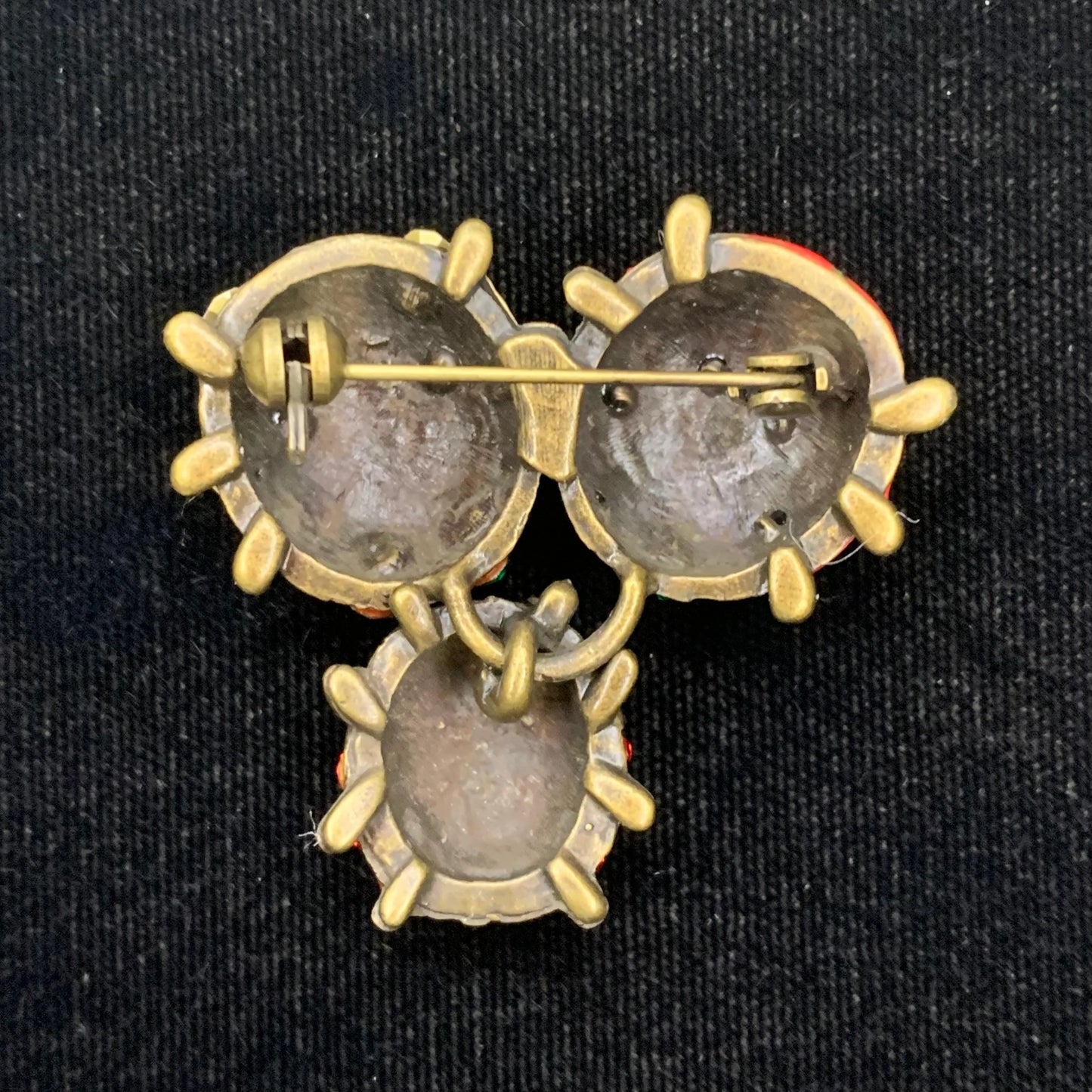 Vintage En Treblant Lady Bug Family Brooch Pin - Trembler Broach - Lady Bug Group in Enamel and Rhinestone - The Baby Bug Moves