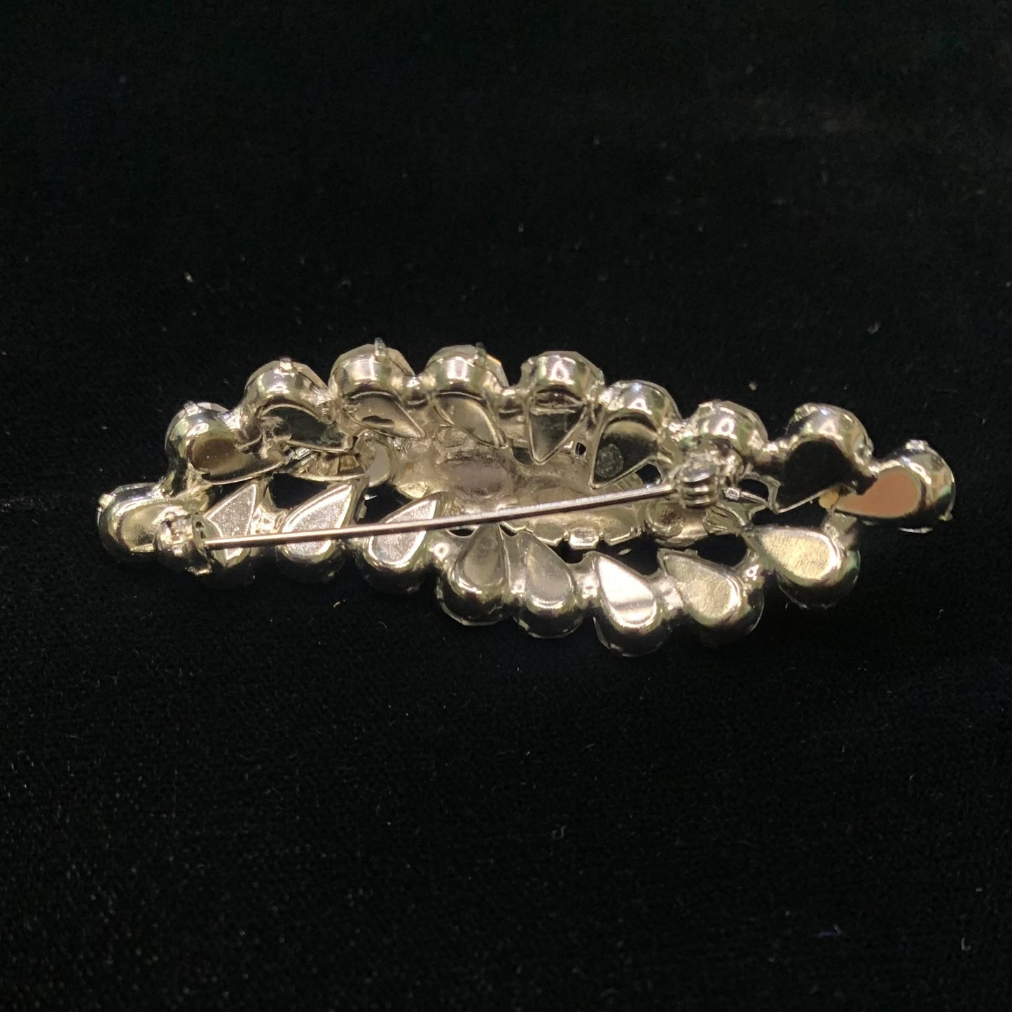 Vintage Brooch With Large Crystals - Darker End Accent Crystal