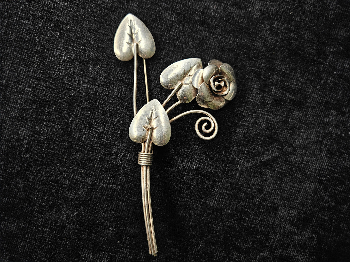 Lang Sterling Silver Floral Brooch - Flower Spray Pin