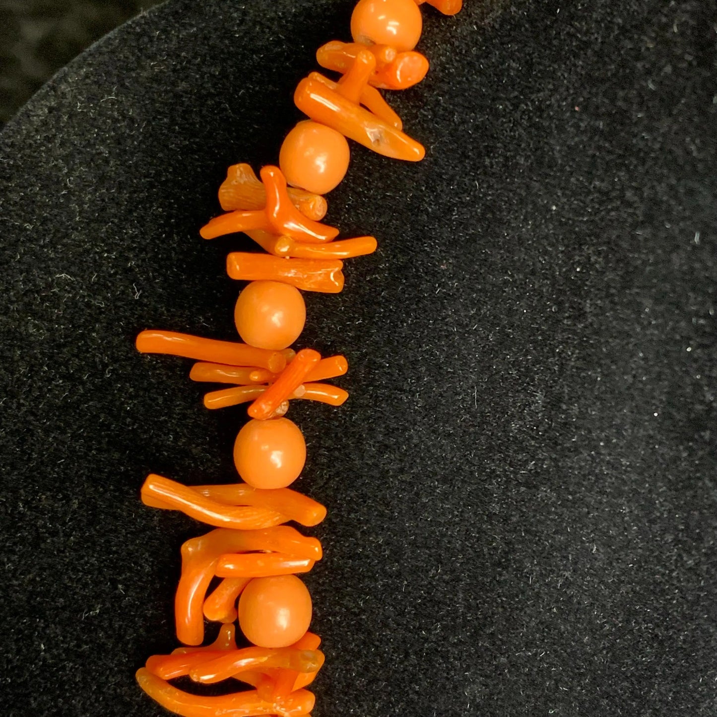 Branch Coral Necklace - Orange Oval Coral Beads