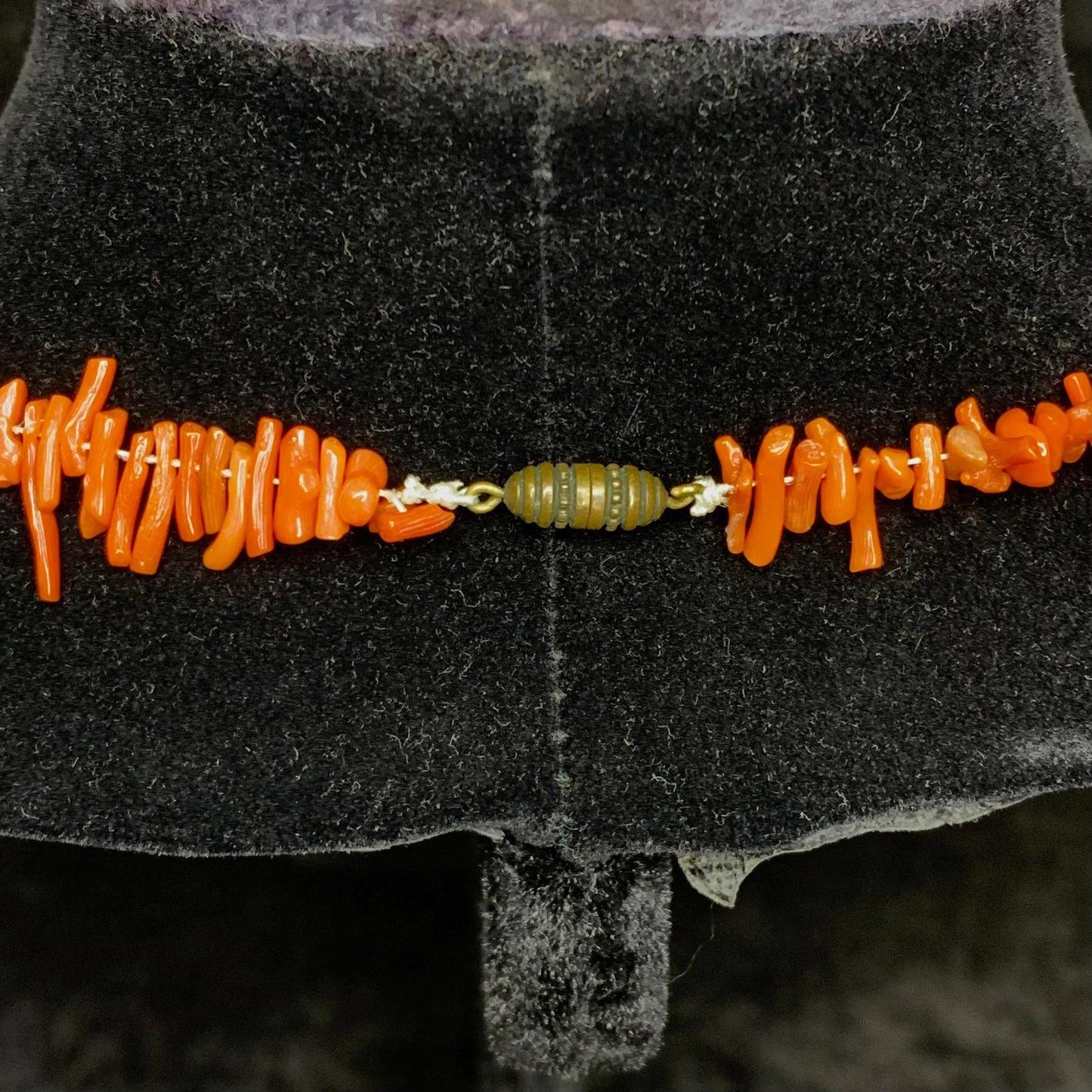 Branch Coral Necklace - Orange Oval Coral Beads