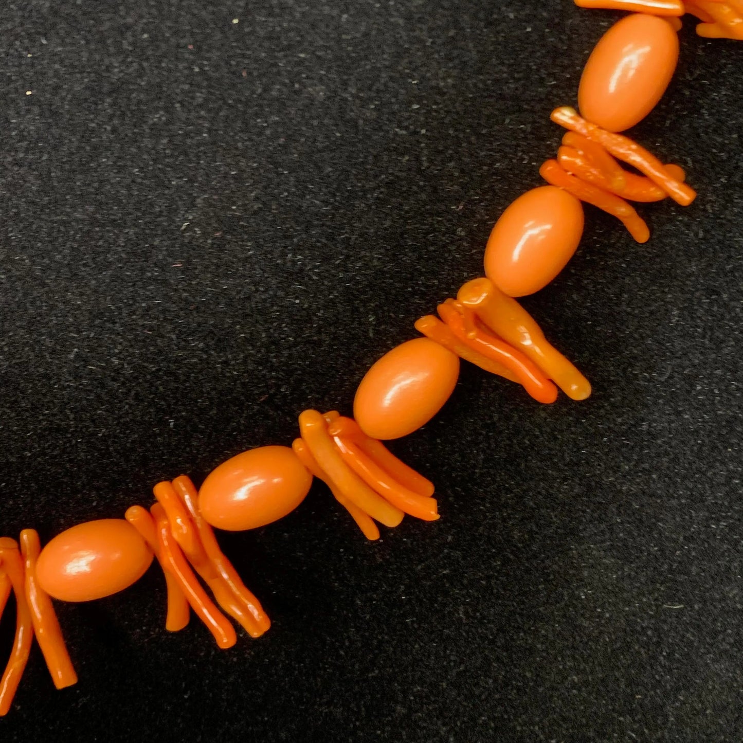 Branch Coral Necklace - Orange Oval Coral Beads