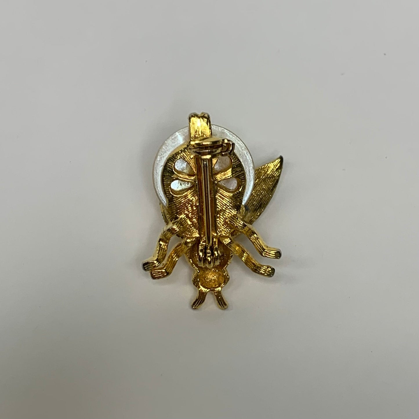 Trembler Bumble Bee Brooch with Pearl Body and Crystal Garnished Wings - Moving Parts Trembler Pin - Bee Keeper Jewelry