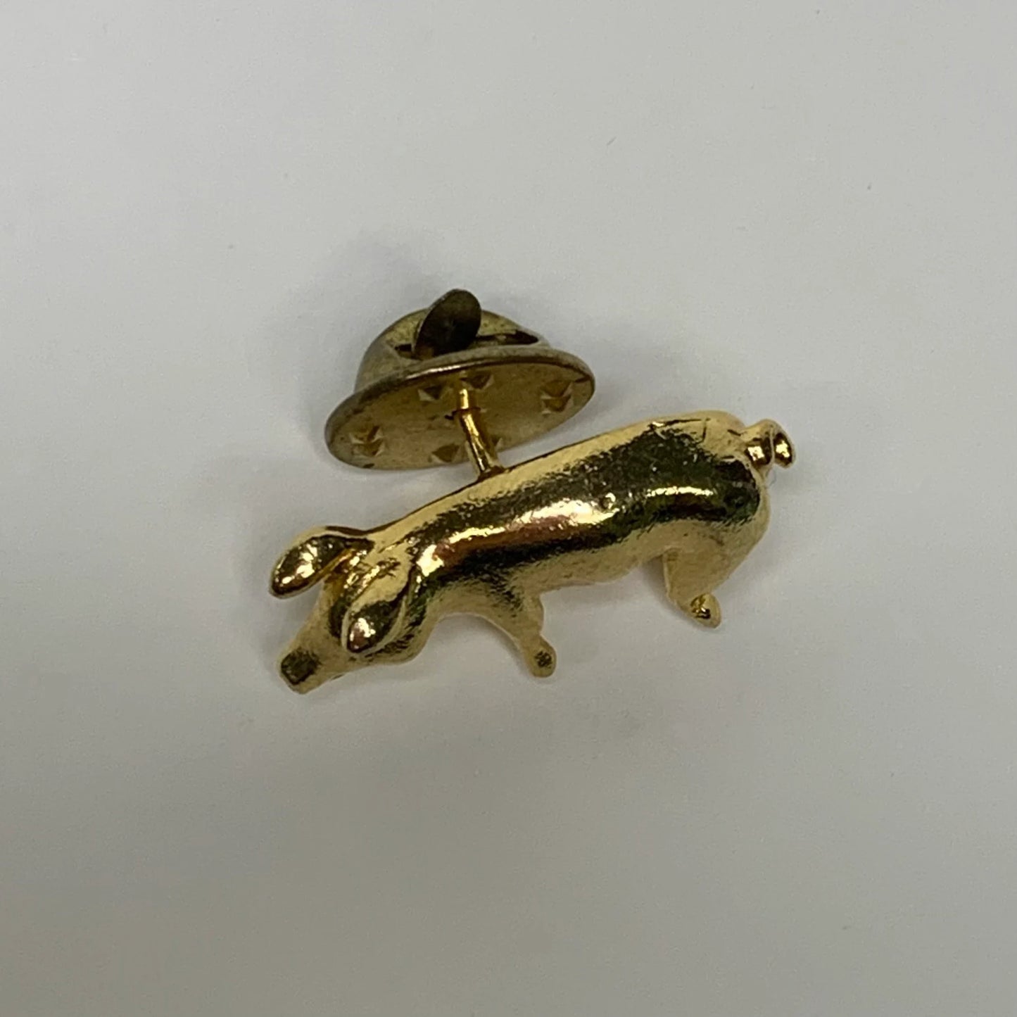 Camco Gold Tone Pig Lapel / Collar / Hat Pin
