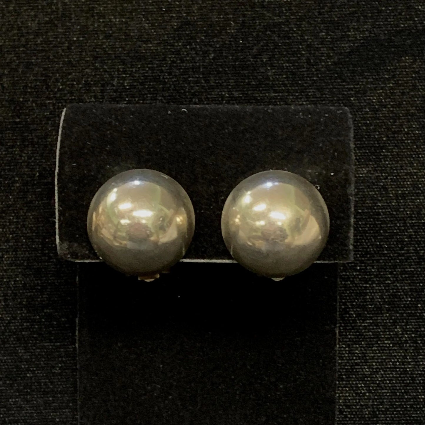 Round Silver-Tone Clip-On Earrings