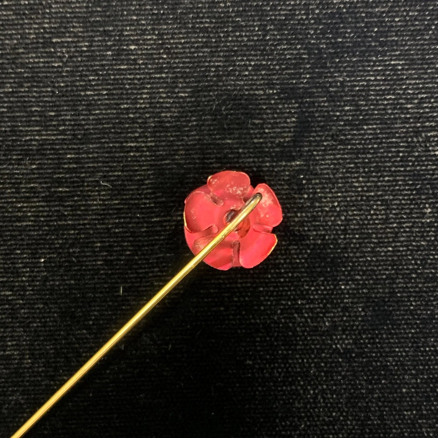 Gold-Tone Red Rose Straight Pin