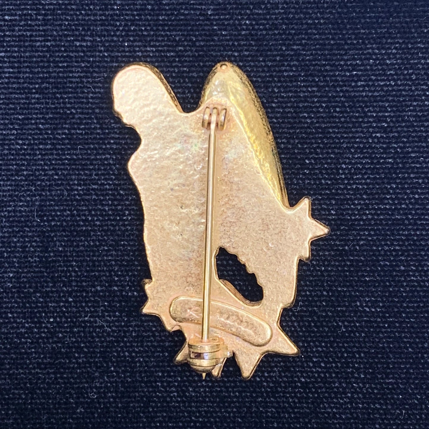 Vintage 1960s Richelieu Gold Tone Angel With Stars Brooch Pin