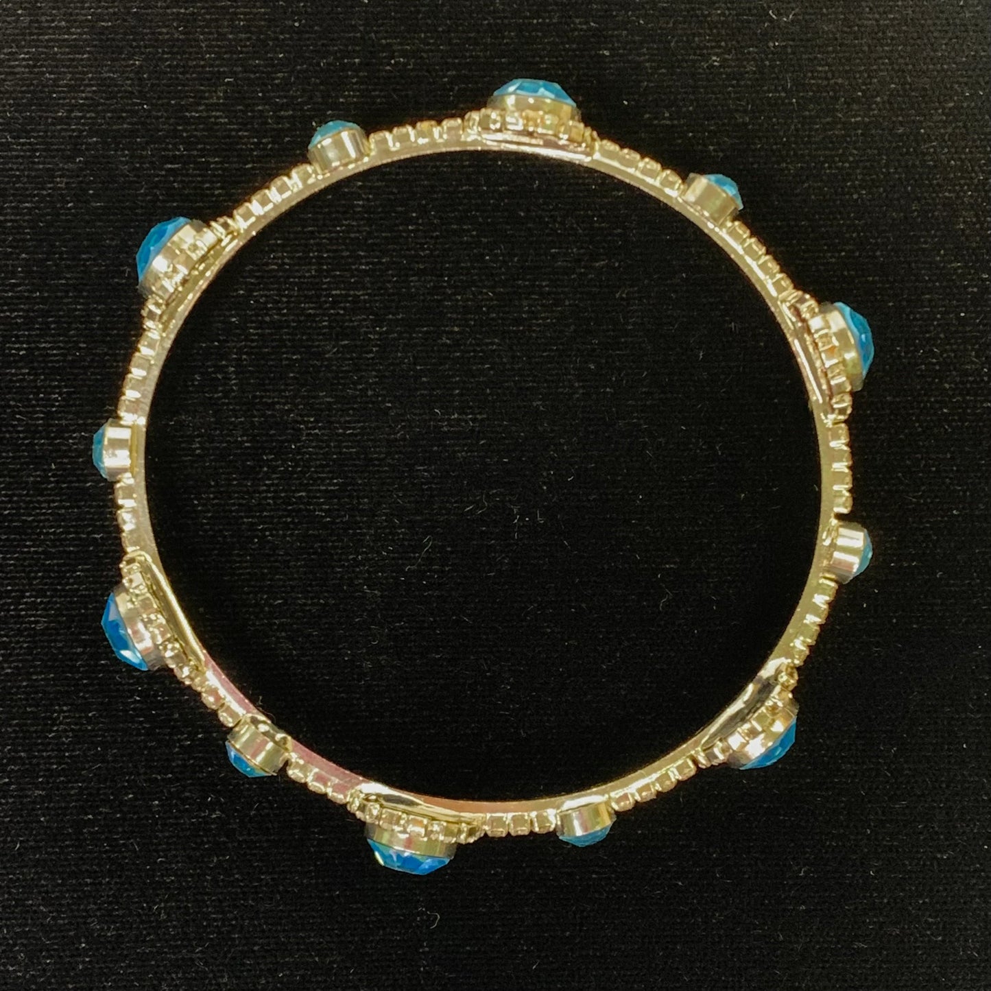 Light Aqua Blue and Clear Crystal Bangle Bracelet