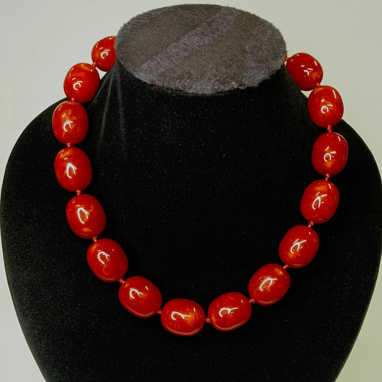 Large Red Bead Necklace