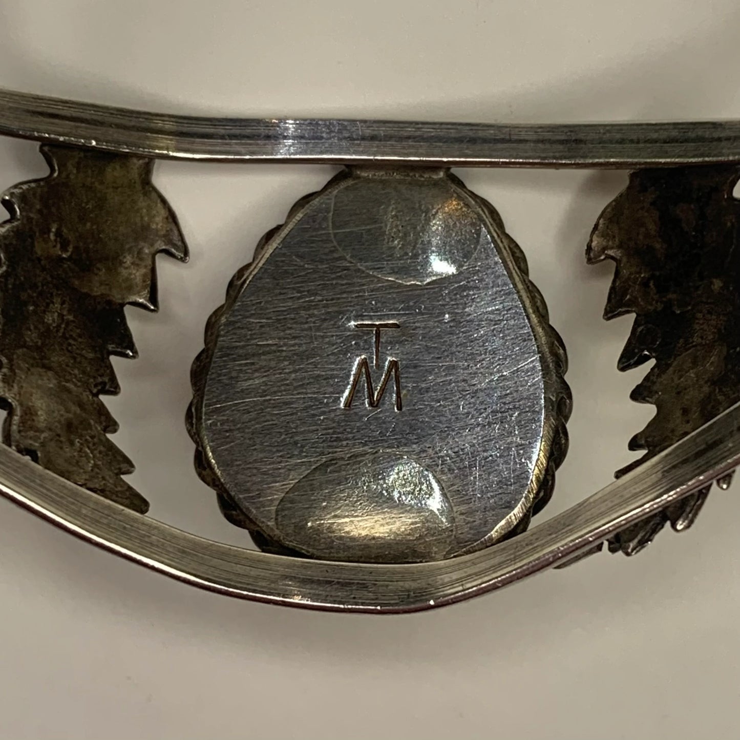 Tom Morgan Native American Turquoise and Silver Cuff Bracelet