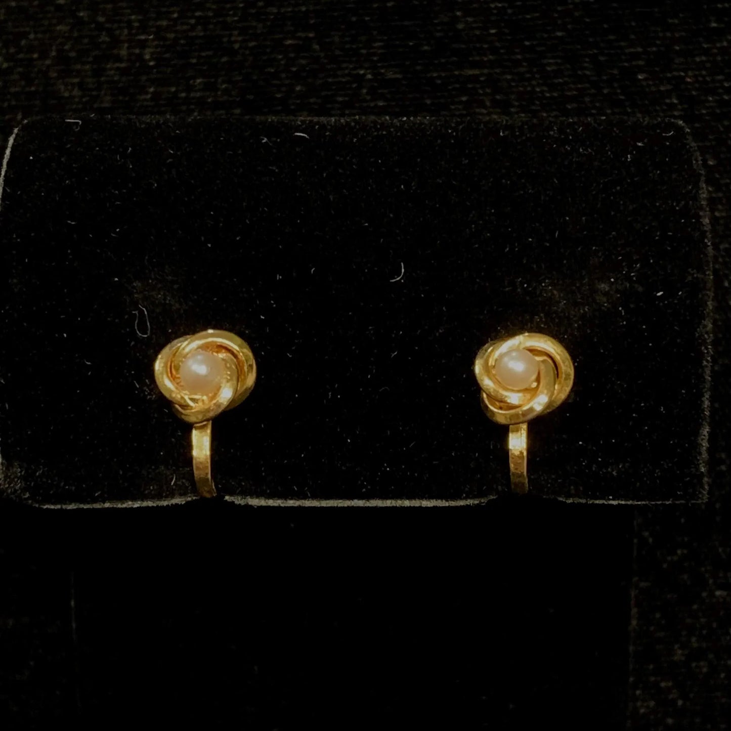 Gold-Tone Clip-On Earrings with Small Faux Pearl Centers
