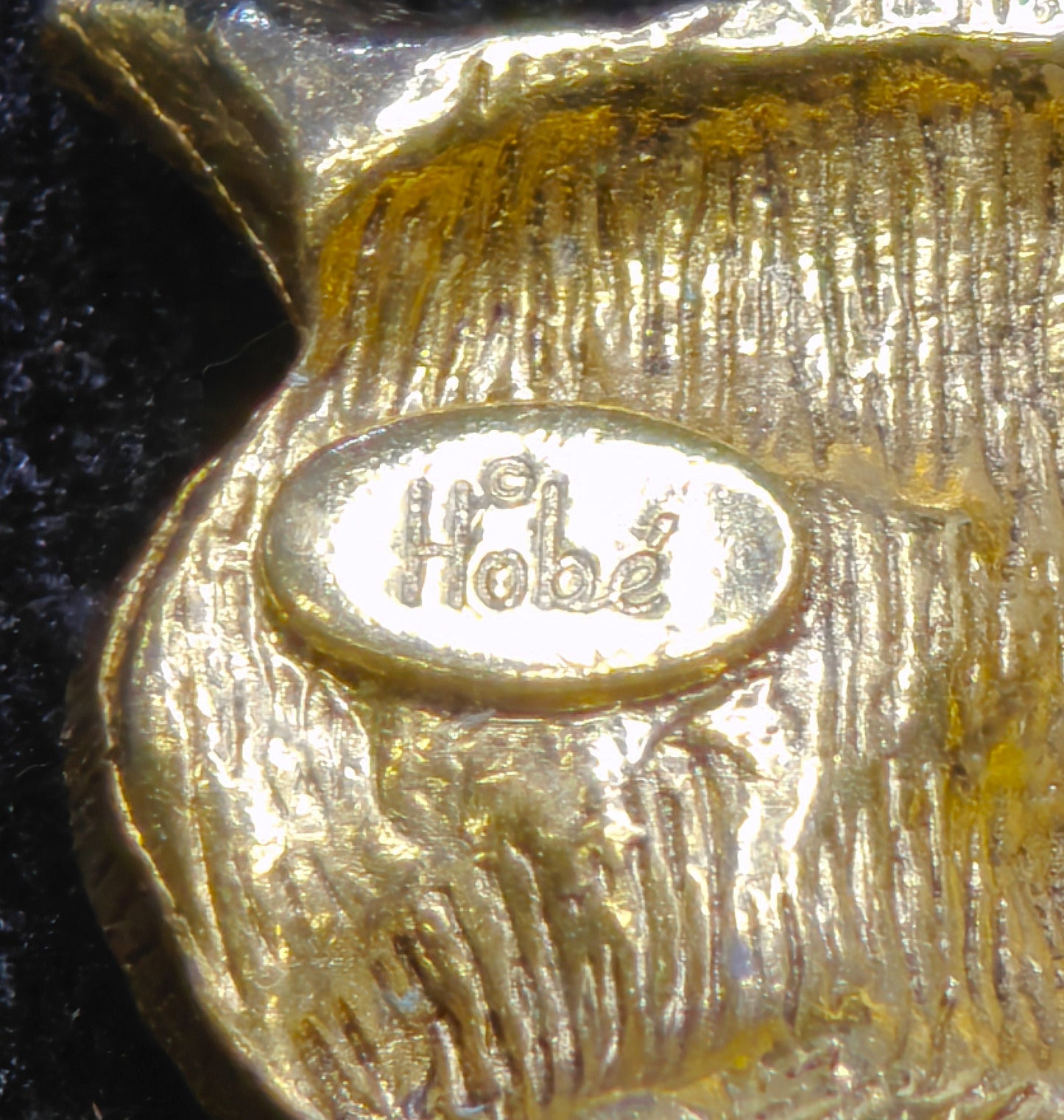 Hobé Owl Pin with Glass Topaz Jelly Belly Center - Mid Century, Figural Brooch