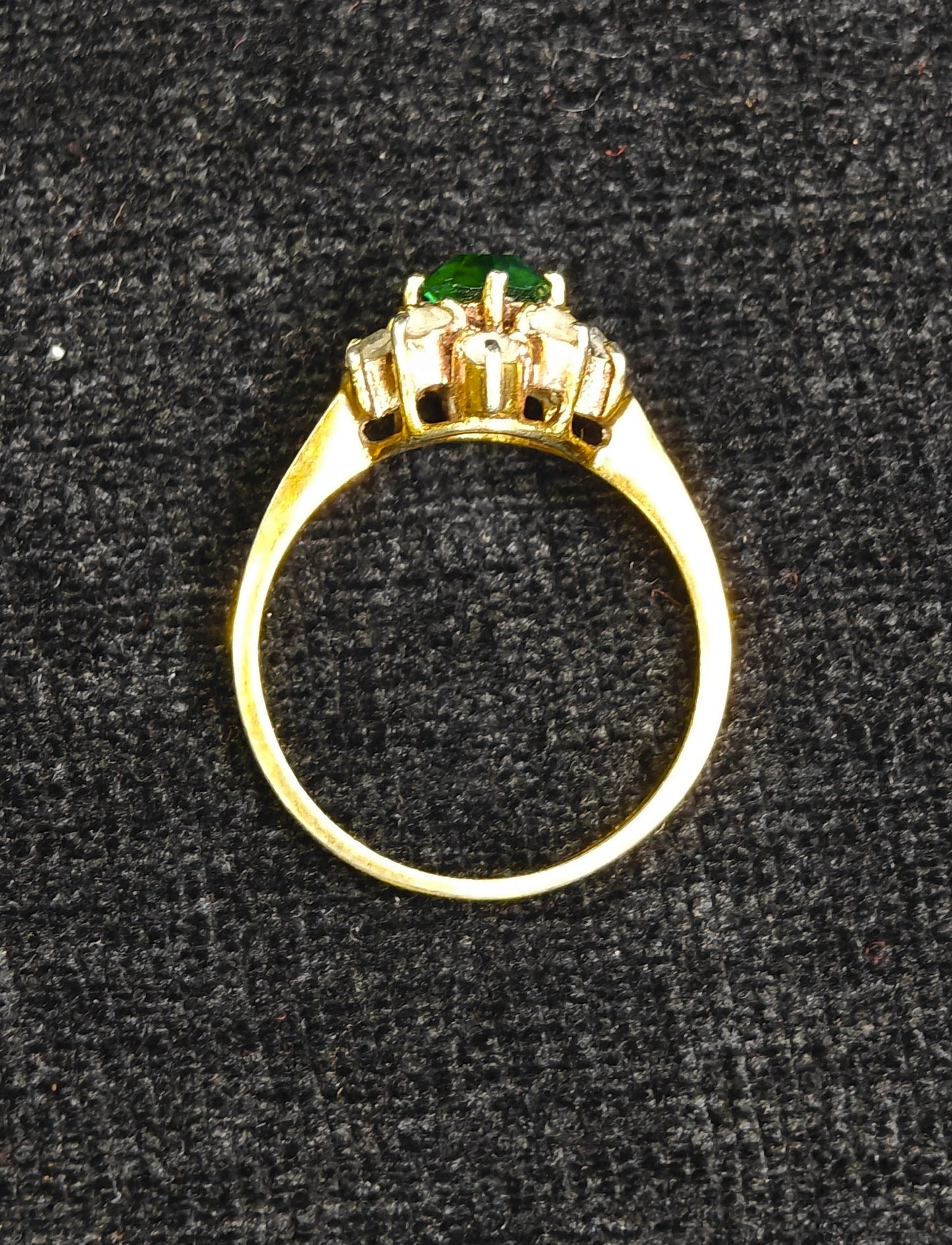 (X) Faux Emerald and Diamond Ring