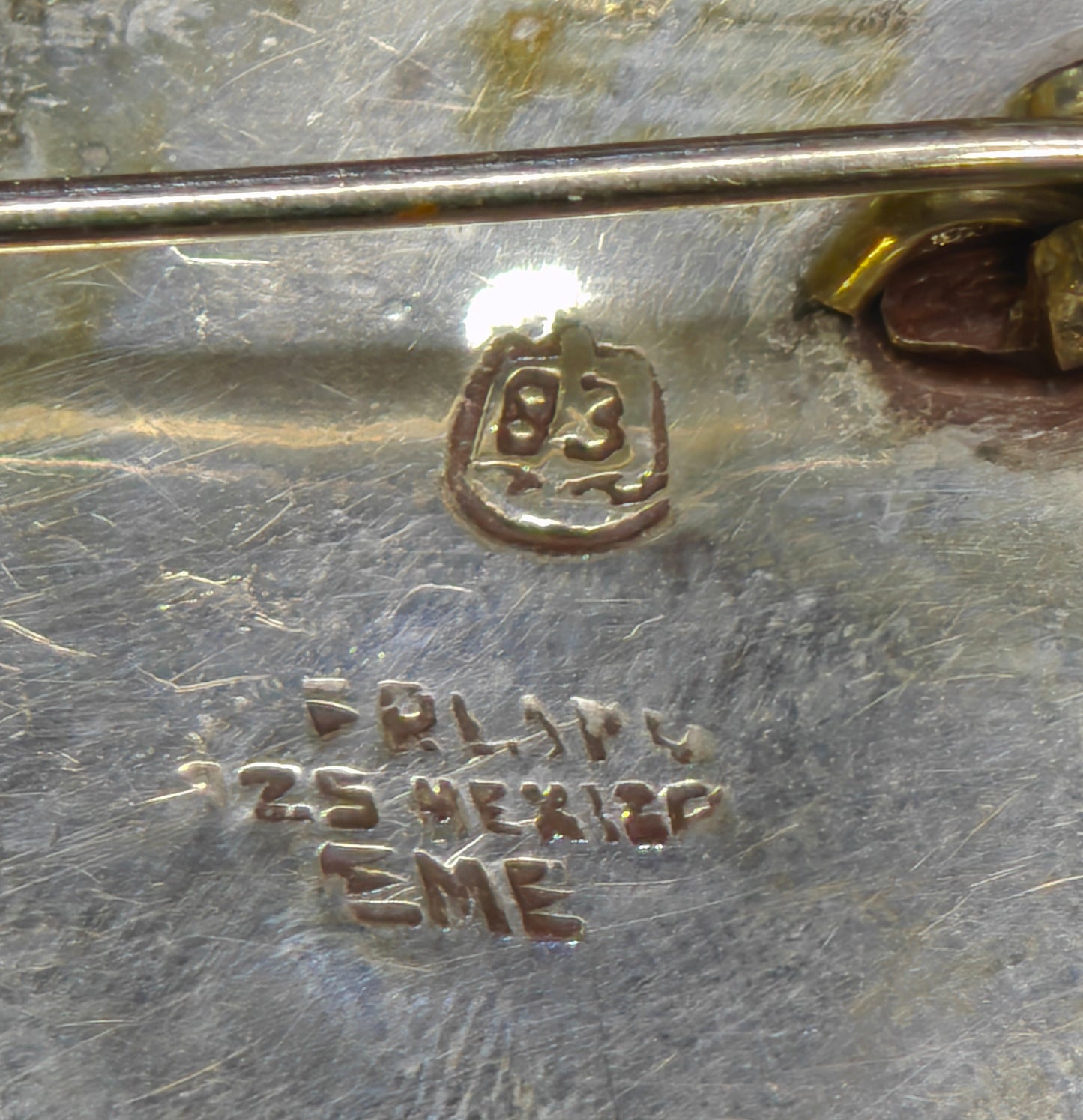 EME Green Stone Filigree Brooch/Pin and Pendant