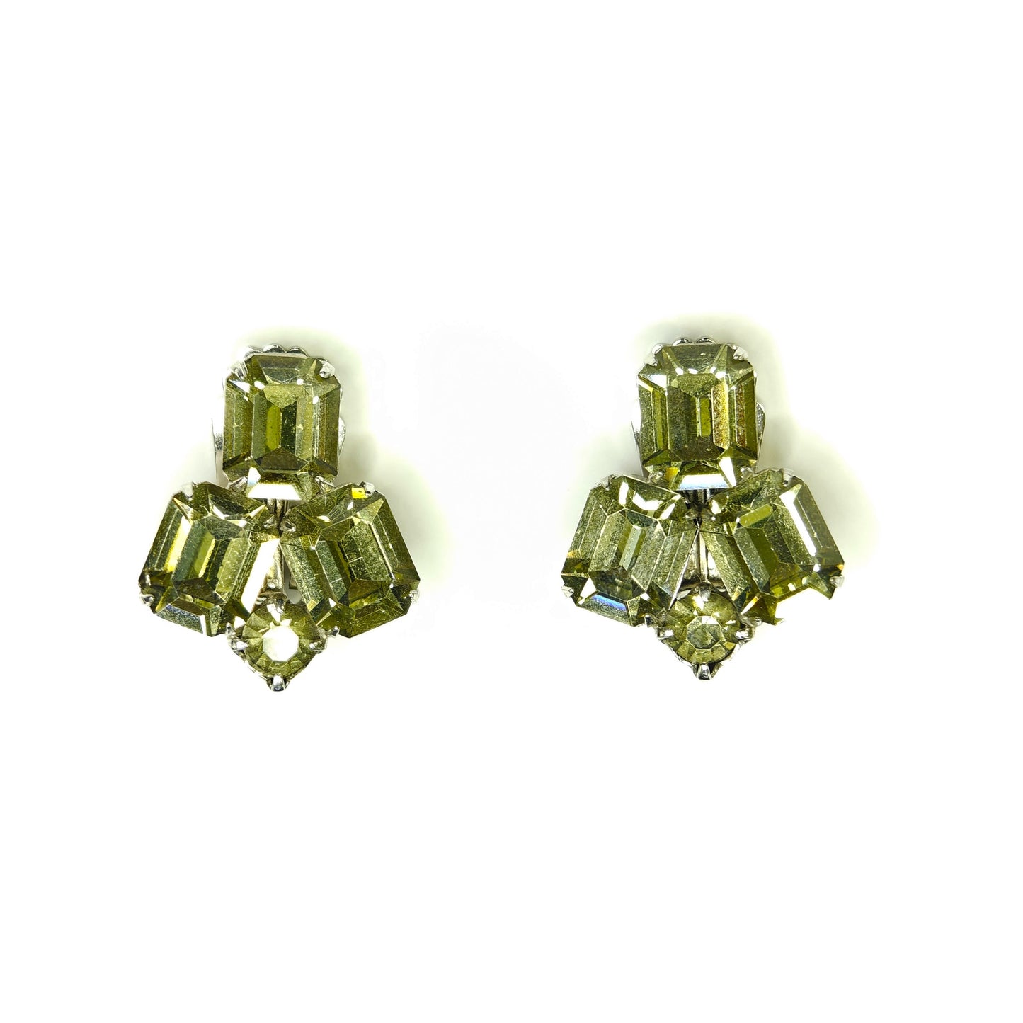 Weiss Rhinestone Clip-On Earrings - Vintage Jewelry (Z)