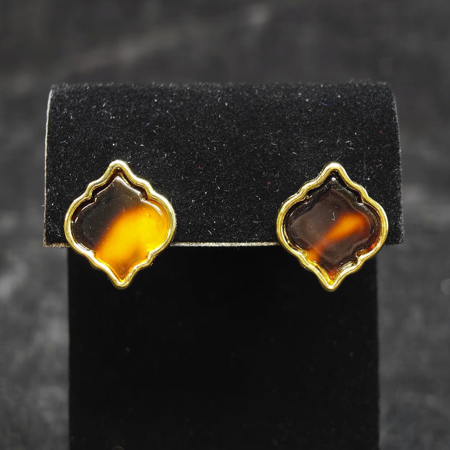 Faux Amber Stud Earrings