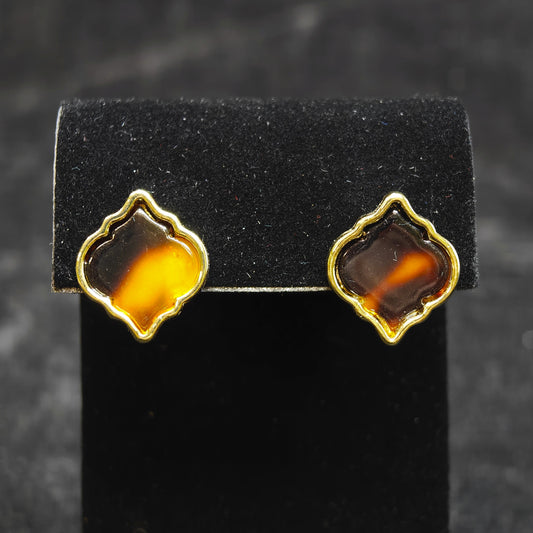 Faux Amber Stud Earrings