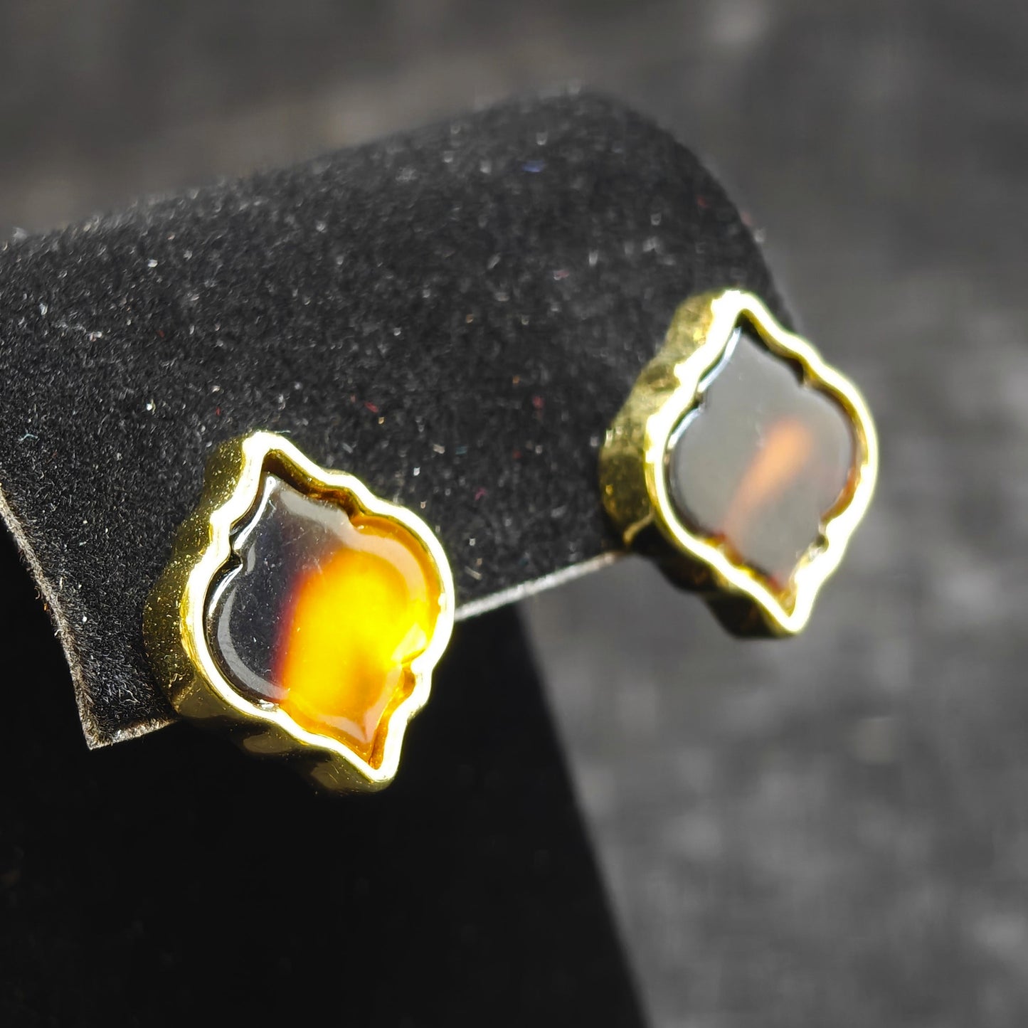 Faux Amber Stud Earrings