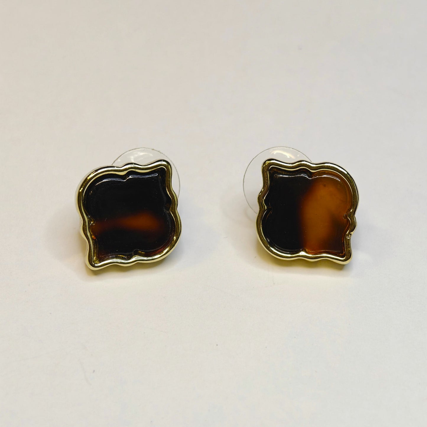 Faux Amber Stud Earrings