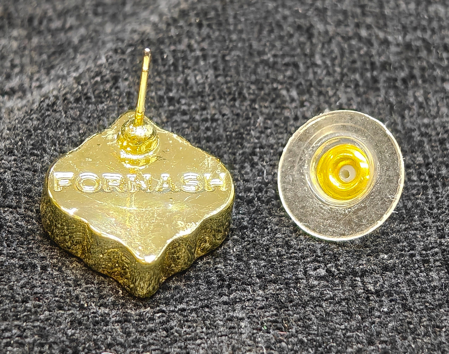 Faux Amber Stud Earrings