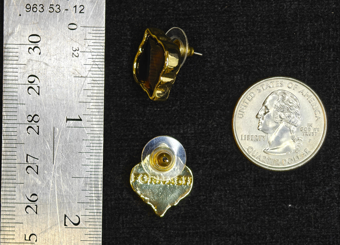 Faux Amber Stud Earrings