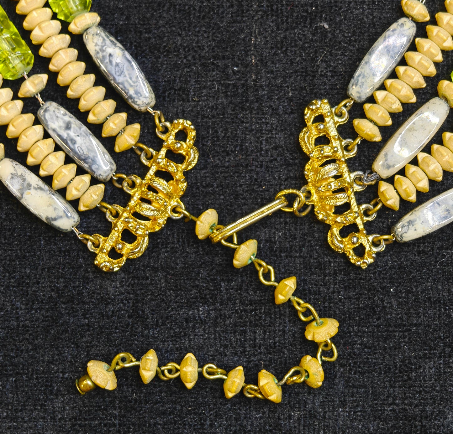 HOBE' - 5 Strand Beaded Necklace - Vintage 1970s Great Retro Jewelry