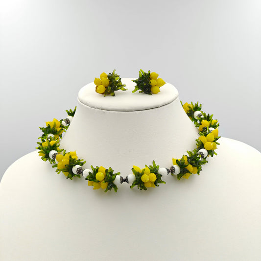 Veneziane Glass Lemon Fruit Necklace Cortese Frizzotti Perle de Venezia - Vintage