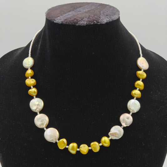 Freshwater Gold and Coin Pearl Princess Necklace