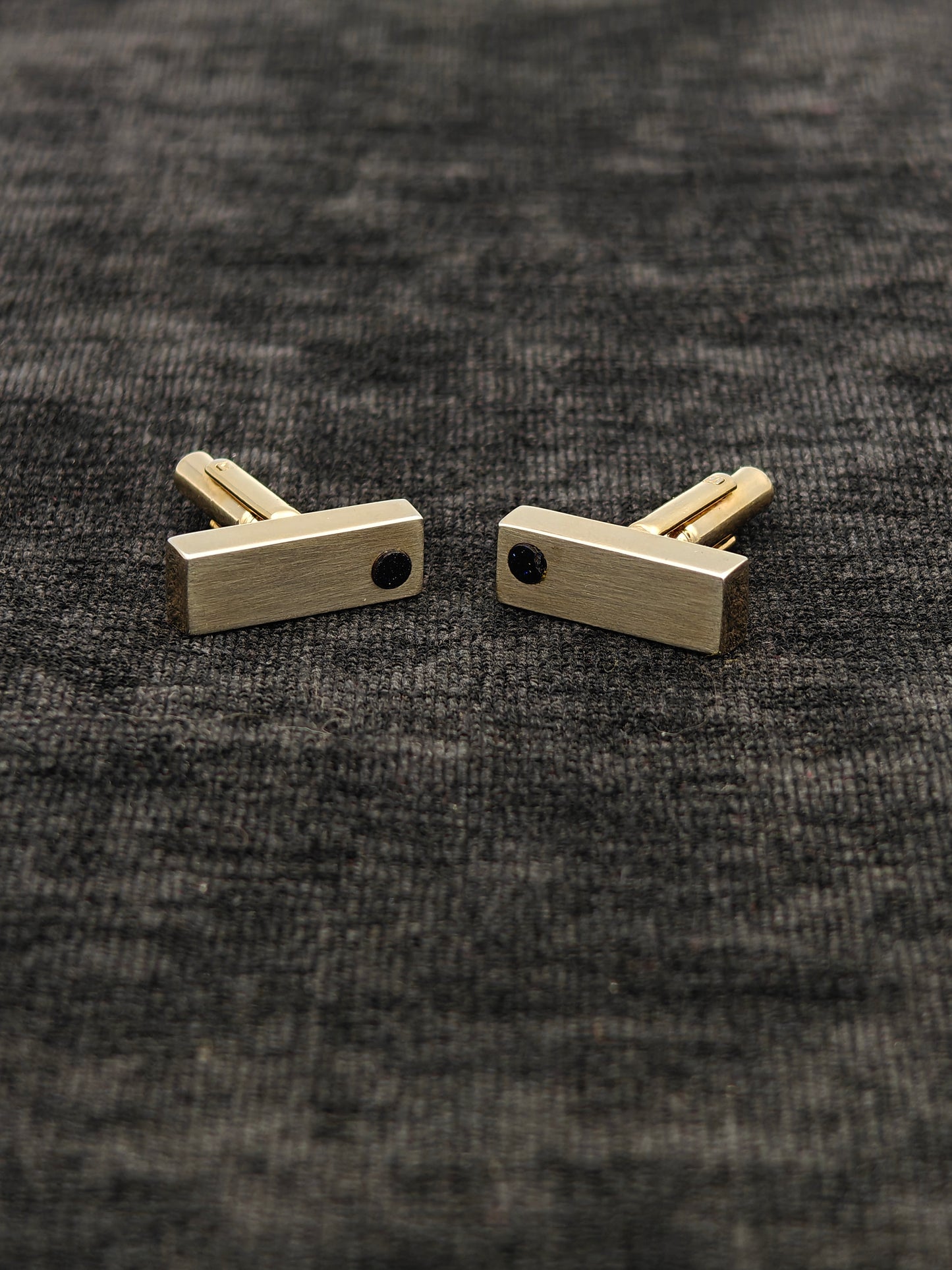 Hickok Gold Tone Cuff Links with Faux Stone Accents