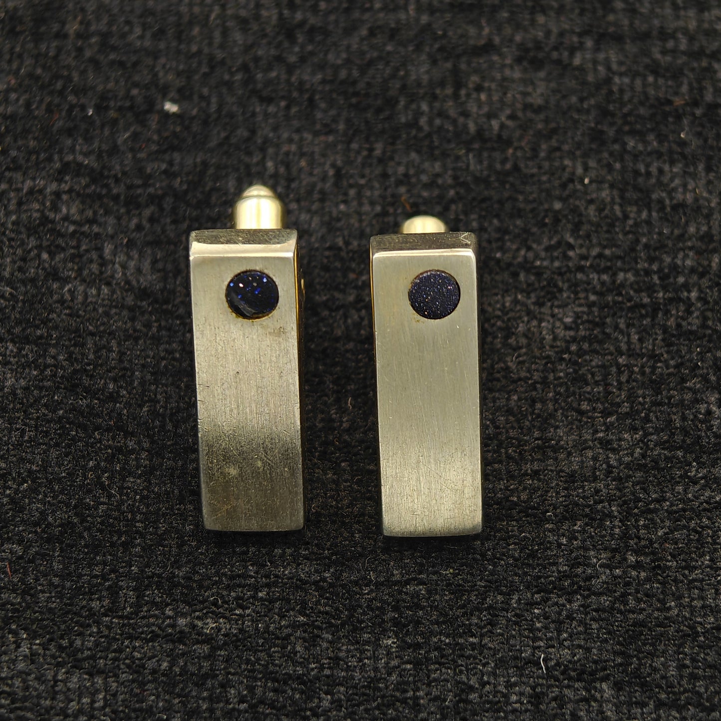 Hickok Gold Tone Cuff Links with Faux Stone Accents