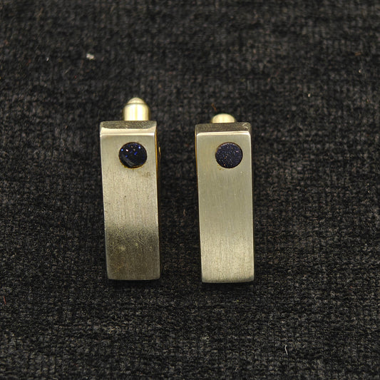 Hickok Gold Tone Cuff Links with Faux Stone Accents