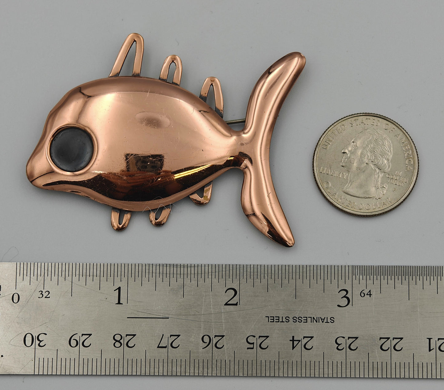 Vintage 1950s Renoir Copper Fish Brooch - Great Mid Century Modern Fish Pin