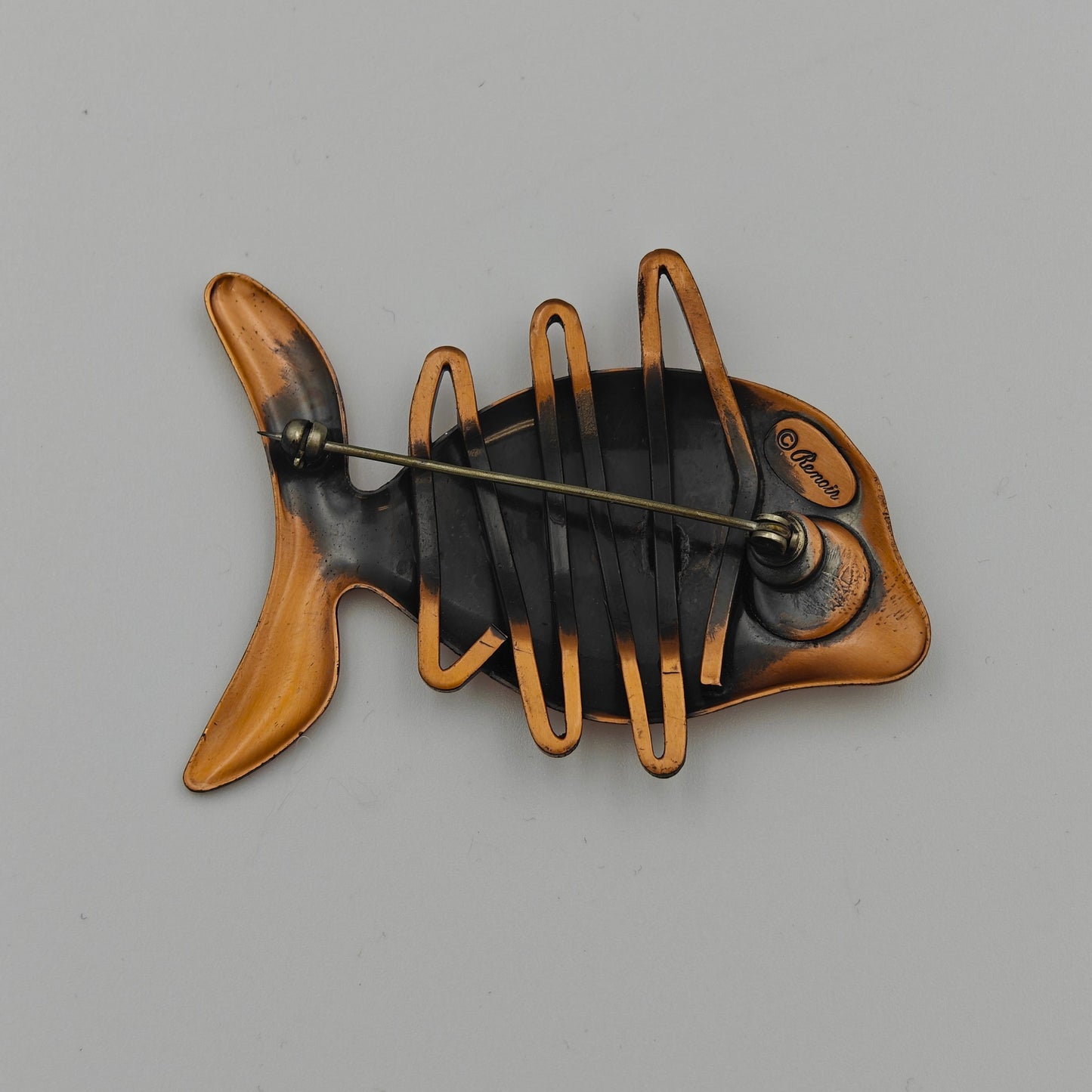 Vintage 1950s Renoir Copper Fish Brooch - Great Mid Century Modern Fish Pin