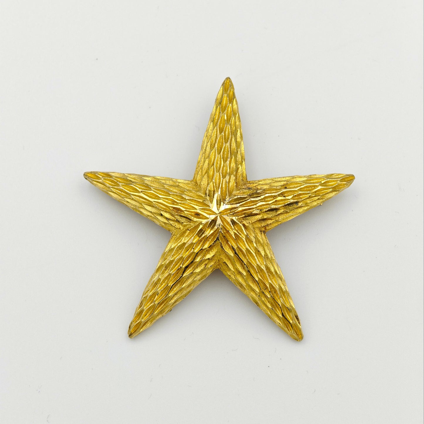 BSK Military Star Brooch - Gold Toned - Vintage