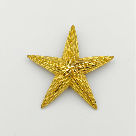 BSK Military Star Brooch - Gold Toned - Vintage