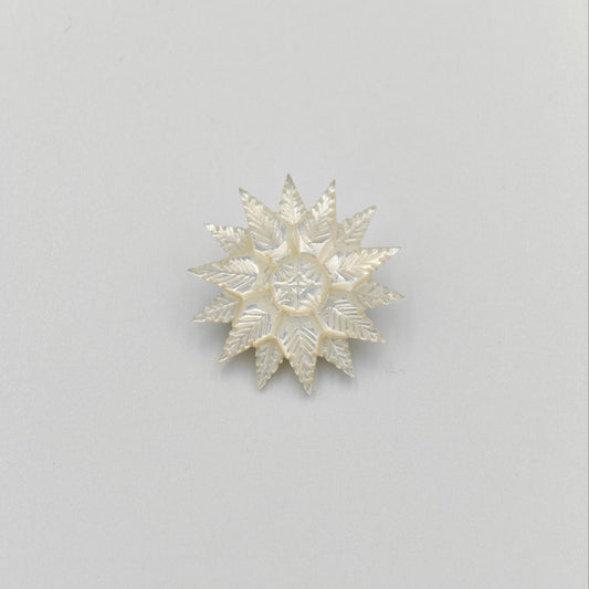 Mother of Pearl Snowflake Brooch/Pin - Natural Jewelry