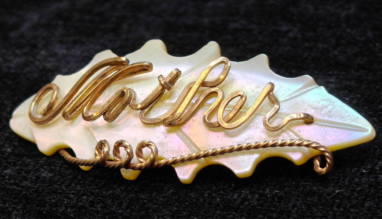Mother of Pearl Pin - Mother's Day Brooch - New Mother Gift