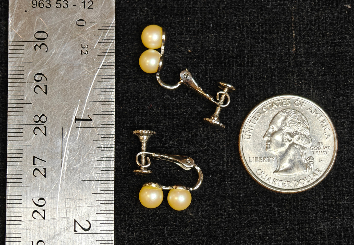 Twin Cream Colored Screw-on Pearl Earrings