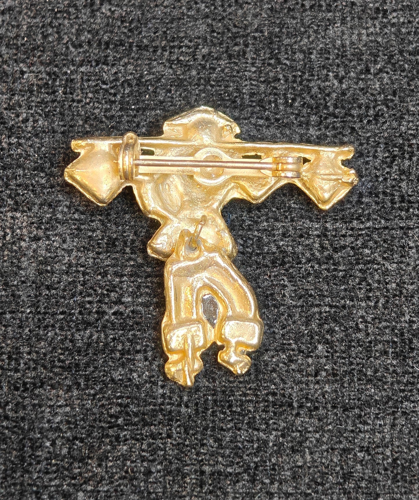 Chinese Farmer Moveable Pins Blue Rhinestone and Pearl Set of 2